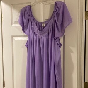 Purple Flutter Sleeve Lissome Lounge Nightgown